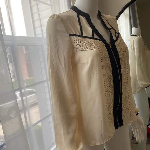 VENUS X-Small Zip Up Sheer Blouse. - Picture 5 of 11